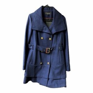 Black Rivet by Guess - Elegant Navy Blue Double-Breasted Women's PEACOAT